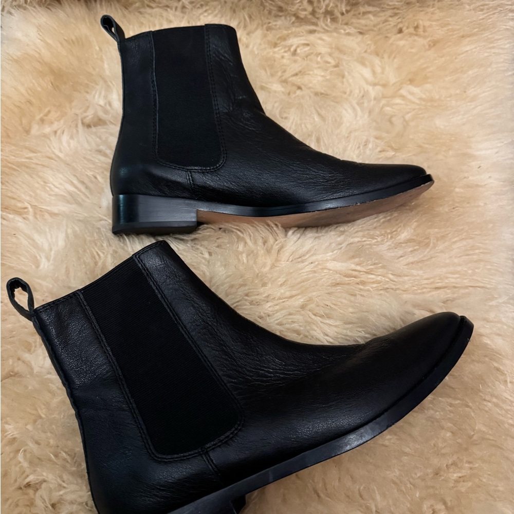 Christy Dawn Real Leather Black Ankle Chelsea Boots Booties - Picture 5 of 10